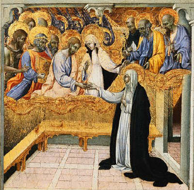Communion of Saint Catherine by Giovanni di Paolo 15th c