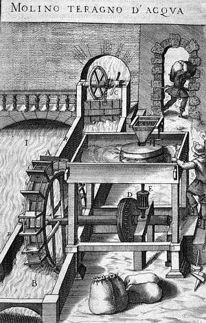 Engraving Depicting Watermill 1607