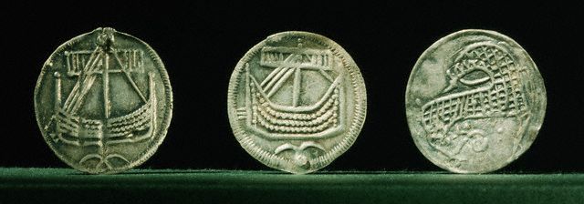 Three silver coins, Denmark, 9th century
