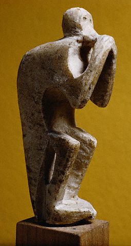 Persian Alabaster Statue of Drinking Monkey . 3000 ..