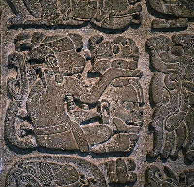 Detail of Monkey from Lintel No. 48 from Yaxchilan