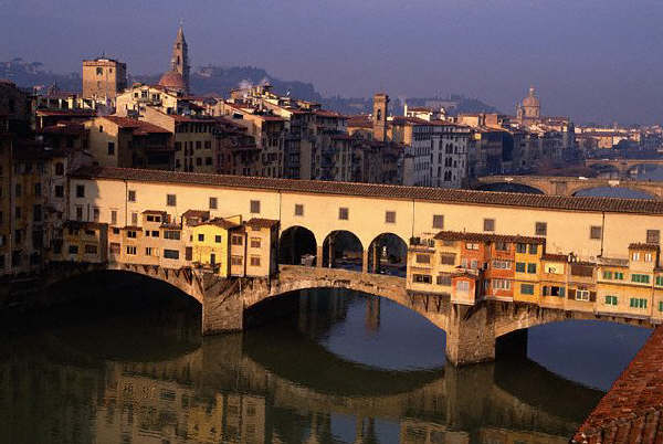 Vecchio Bridge from Uffizi Gallery, Florence, Italy