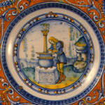 Plate. Narcissus gazing at his reflection in a fountain