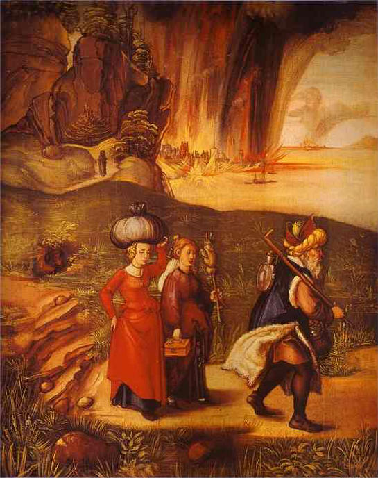 Albrecht Durer. Lot Fleeing with His Daughters from Sodom