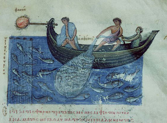 11th Century Miniature of a Fishing Scene