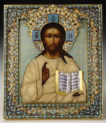 Icon of Our Saviour the Pantocrator from the Workshop of Pavel Ovchinnikow