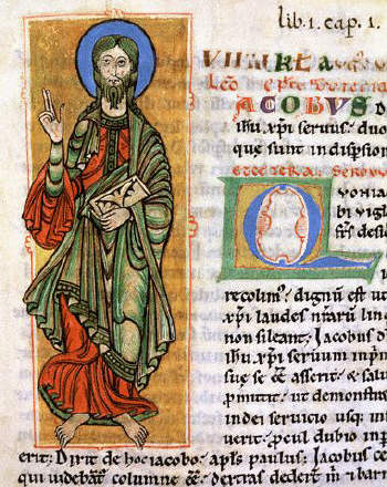 Manuscript Illumination of Saint John From the Codex Calixtinus 12th c