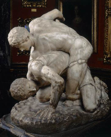 Ancient Roman Wrestlers Sculpture