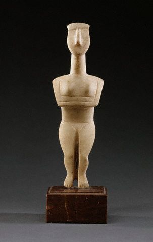 Marble Sculpture of Cycladic Female Figure, ca. 2600 BC