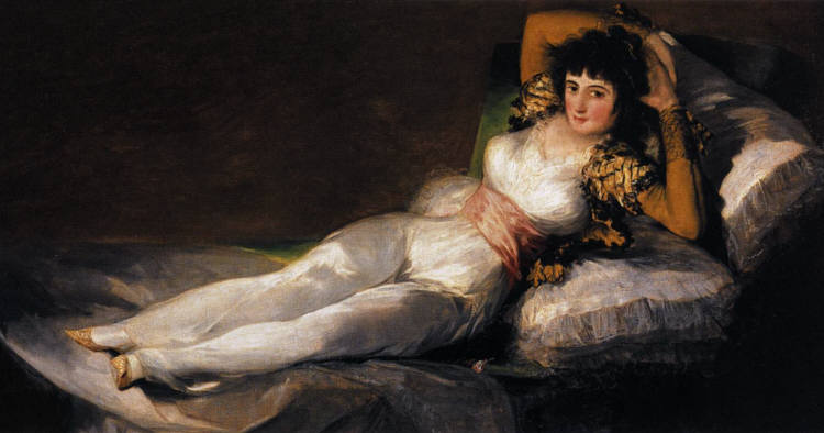 The Clothed Maja (La Maja Vestida) by F. Goya 1800-03