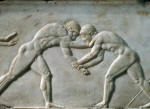 Archaic Greek Relief with Two Wrestlers