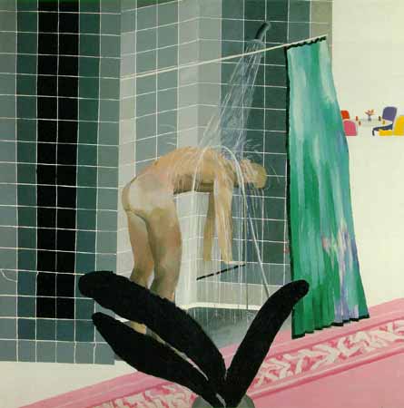 David Hockney Man Taking Shower in Beverly Hills