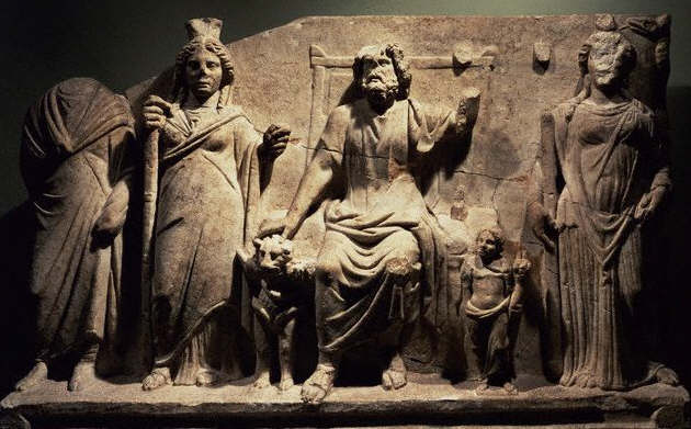 Votive Relief With Demeter, Isis, Serapis and Aphrodite 2nd century A.D.