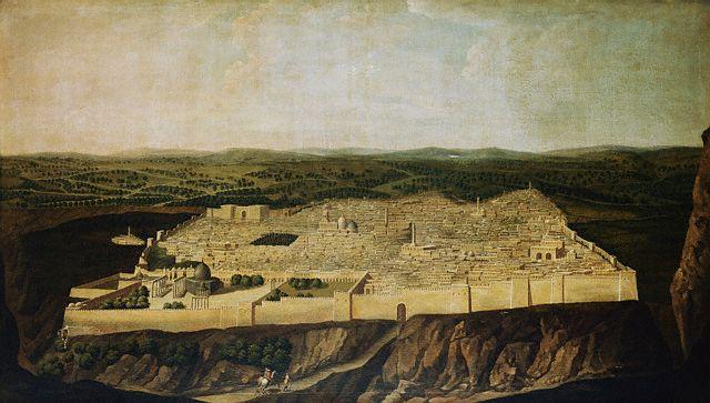 Panoramic View of Jerusalem by Jean-Baptiste Vanmour. 1700
