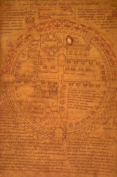 Circular plan of Jerusalem, 13 th century