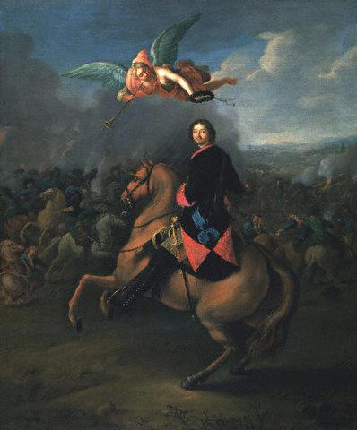 Peter I in Poltava Battle by J. G. Tanhauer