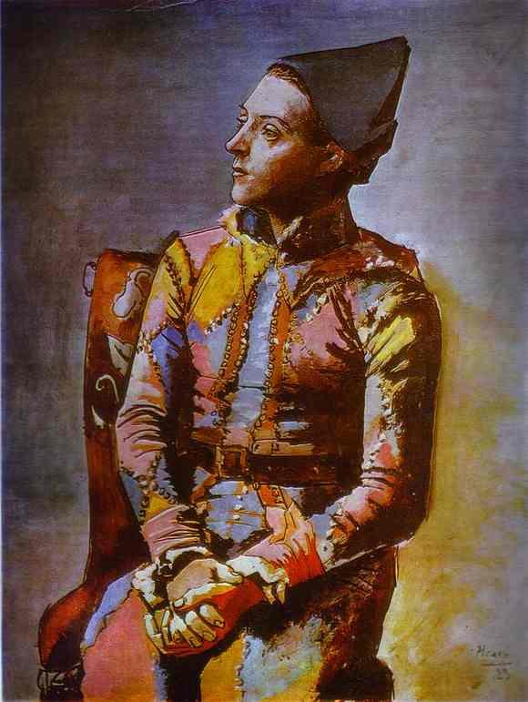 The Seated Harlequin by Pablo Picasso. 1923.