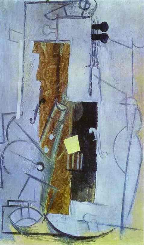 Clarinet and Violin by Pablo Picasso. 1913
