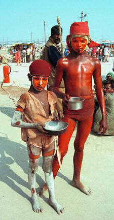 Kumbhmela, Two young boys dressed like the god Anuman
