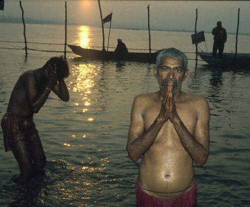Over 5 million devout hindus took part in the ritual mass bath in Kumbh festival
