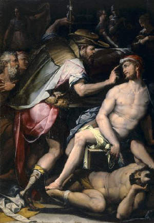 Saint Roch Visits the Plague Victims by Giorgio Vasari 16th с