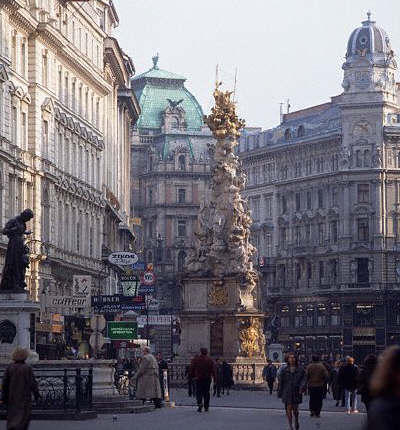 The column in Pestsaule, Graben, commemorates Vienna's deliverance from the plague in 1679