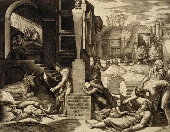 The Plague by Marcantonio Raimondi 1500-1534
