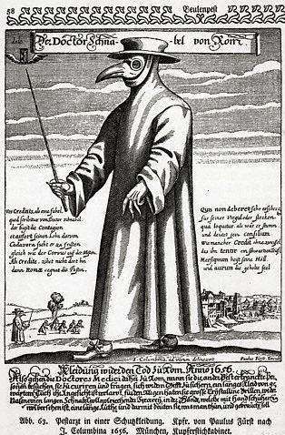 Protective clothes of a plague physician of the 17th century