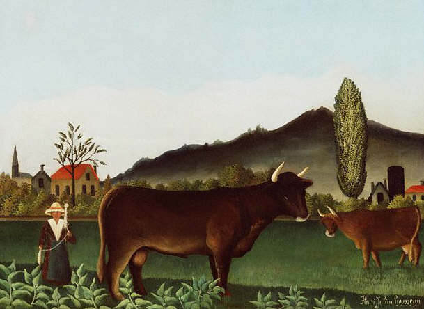 Landscape with Cattle by Henri Rousseau