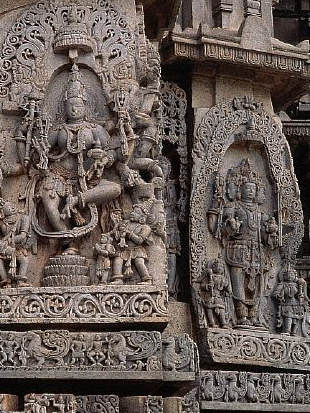 Sculptures Adorning Hoysalesvara Temple, Halebid, India