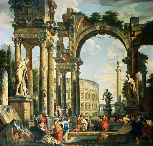 A Capriccio of Classical Ruins by Giovanni Paolo Panini 18th century