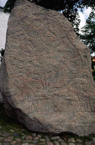The runic gravestone was erected for Harold Bluetooth in memory of his parents
