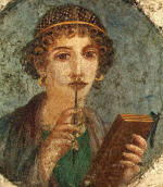 Сафо. Фреска из Помпей; Sappho Holding a Stylus