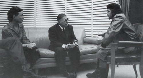 Ernesto Che Guevara met Simone de Beauvoir and Jean Paul Sartre, in Cuba, 1960