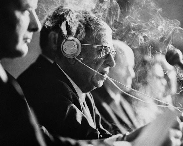 Jean-Paul Sartre at Bertrand Russell Tribunal, 1967