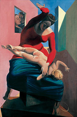 Max Ernst.  The Blessed Virgin Chastises the Infant Jesus 1926