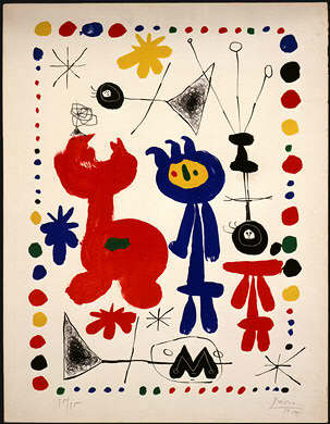 Joan Miró, Figure and Birds, 1948