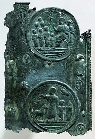Two Christian Scenes Showing Education and Sacrifice 4th c