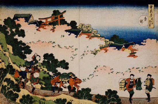 Cherry Blossoms at Mt. Yoshino by Hokusai 1832