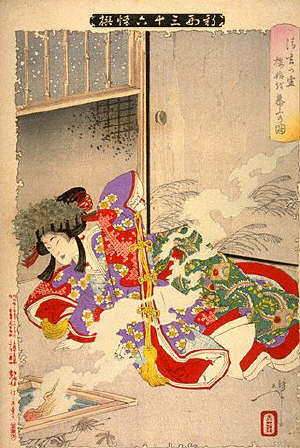 Seigen Haunts Princess Cherry-Blossom by Yoshitoshi 1891