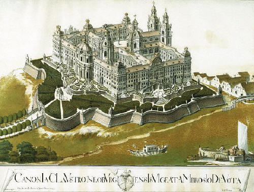 German Drawing of Neuburg Palace and Grounds