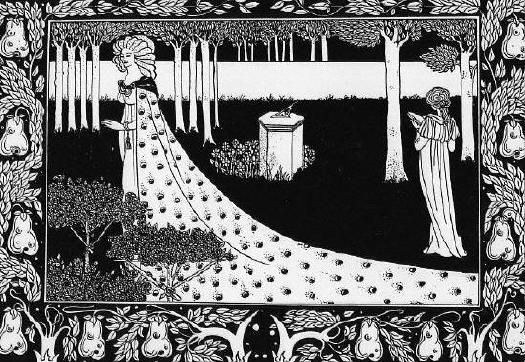 La Belle Isoud in the Garden from Le Morte d'Arthur by Aubrey Beardsley
