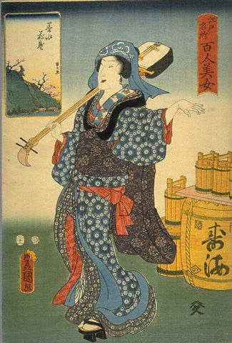 Tipsy by Utagawa Toyokuni III 1857