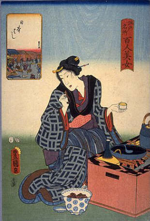 Eating Octopus by Utagawa Toyokuni III 1857