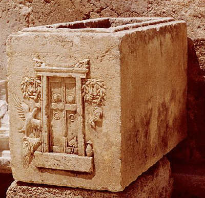 Roman Sarcophagus With Carved Decorations