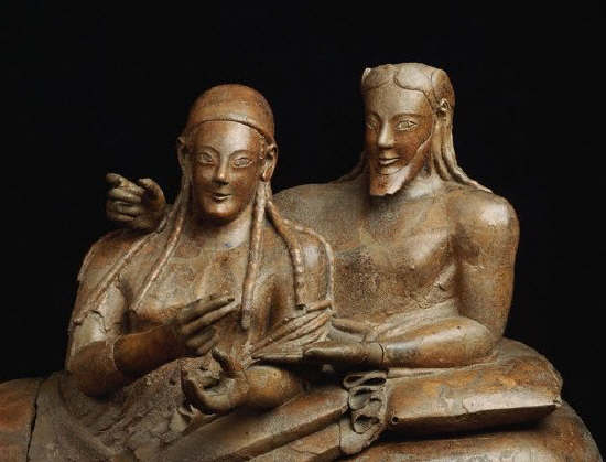 Detail Showing Figures on Etruscan Sarcophagus of a Married Couple