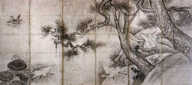 Falcons and Herons by Sesshu Toyo 15th century