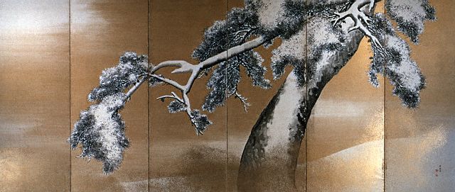 Whole View of Right Screen from Pine Trees in Snow by Maruyama Okyo late 1780s