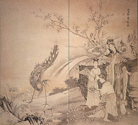 Sen-nin Screen by Soga Shohaku ca. 1615-1668
