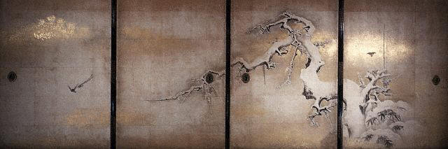 Japanese Painting Depicting a Snow-Covered Tree, ca. 1700-1750